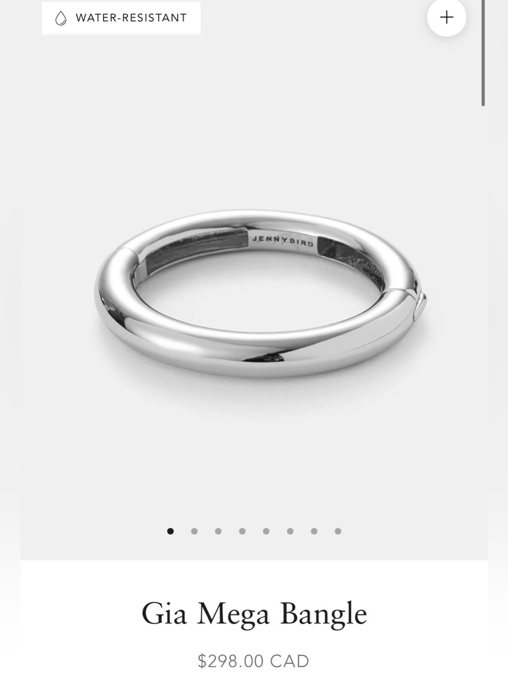 Jenny Bird Gia Mega Bangle - Polished Silver Finish